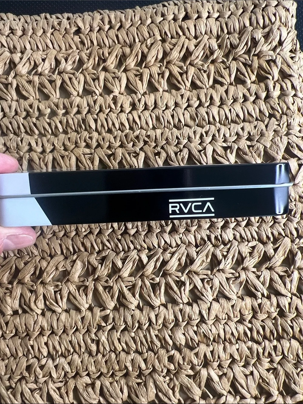 RVCA Tan Card Holder with White Logo Tab